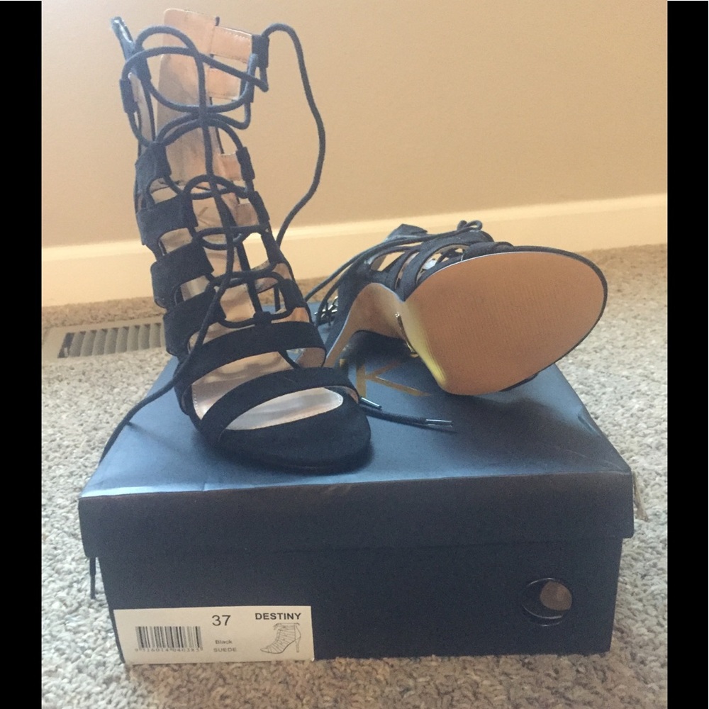 Black Strappy Kardashian Kollection heels